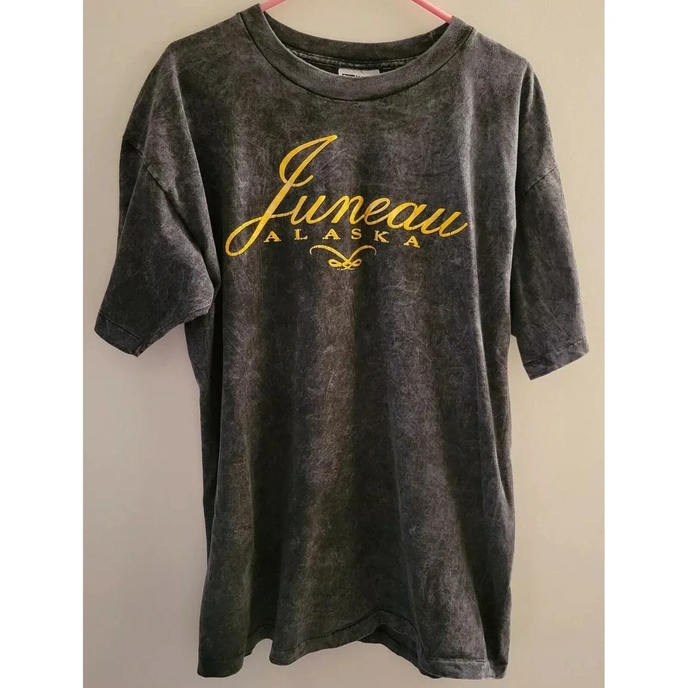 Vintage Maiden‎ West Juneau Alaska Shirt Made In USA Single Stitch Size XL Gray